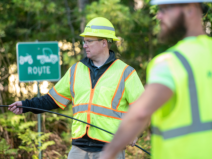 Spectrum underground construction crew working on a broadband expansion project