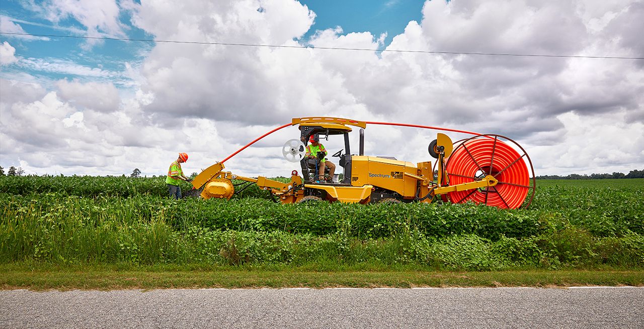 Spectrum technician crew working on a broadband expansion project